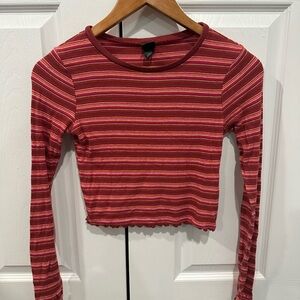 Wild Fable Red Striped Crop Top